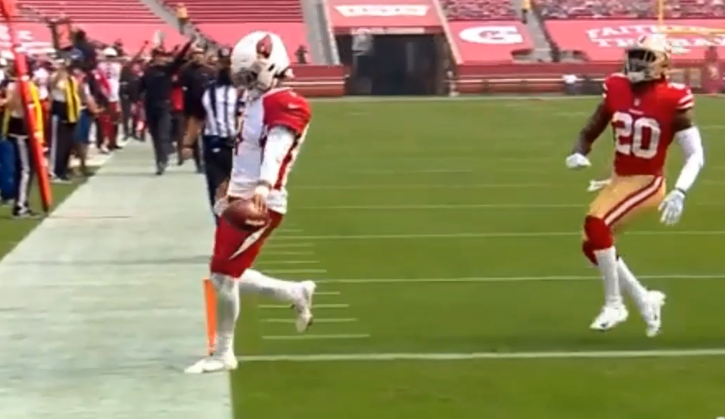 Week 1 AZ SF Kyler Murray lands OOB